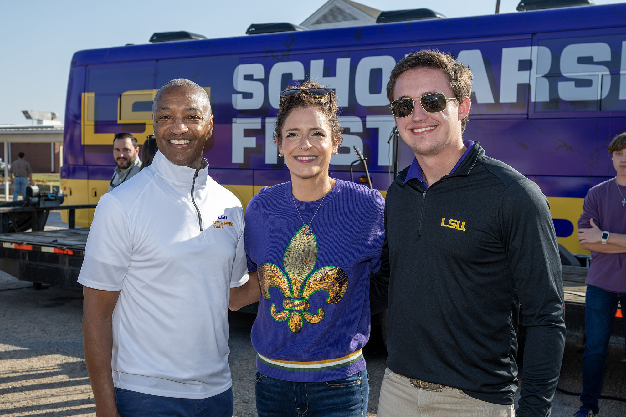 President Tate with U. S. Rep. Julia Letlow and Timothy Wayne 